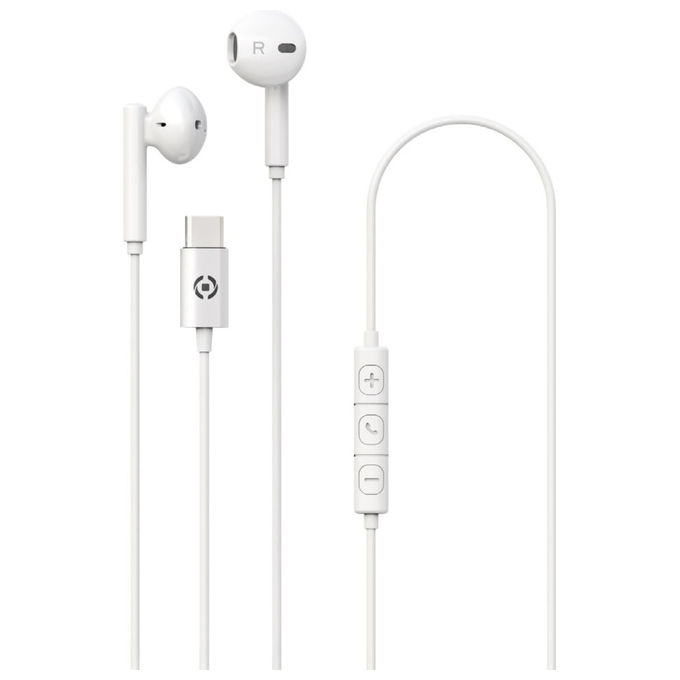 Celly Auricolari Stereo Con Filo USB-C Bianco Celly Auricolari Stereo Con Filo USB-C Bianco
