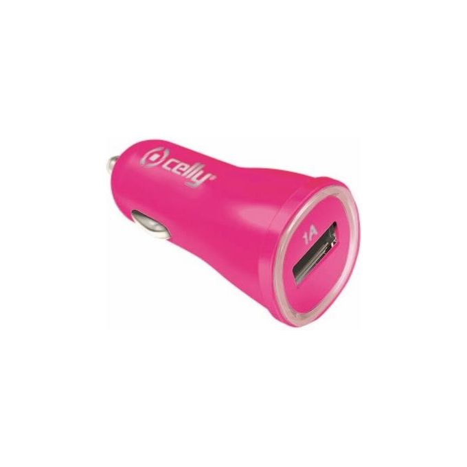 Celly Carica Batterie da Auto 1a Usb Rosa