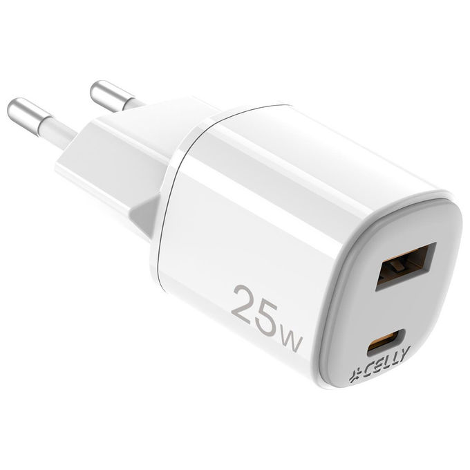 Celly Caricabatterie USB-C 25W universale Bianco