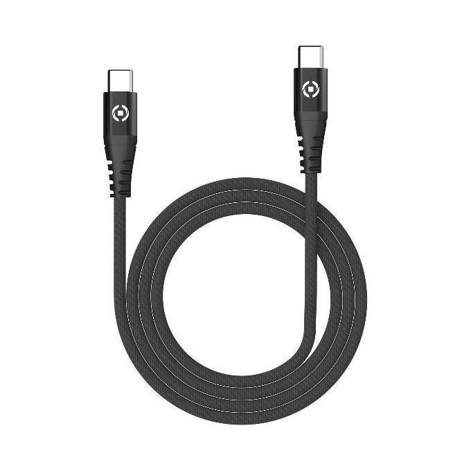 Celly Cavo Usb-C Usb-C Nylon 60W Nero