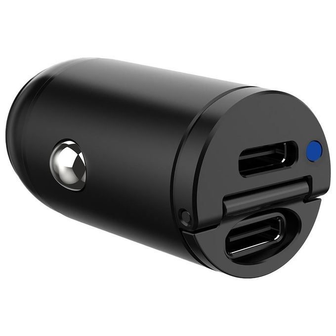 Celly CCMINI2USBCBK CCmini Caricabatterie da Auto 2x USB-C Power Delivery 30W colore Nero