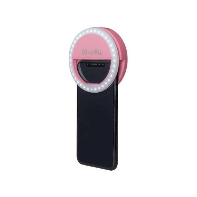Celly Click Light Pro Flash per Selfie Nero-Rosa Celly Click Light Pro Flash per Selfie Nero-Rosa