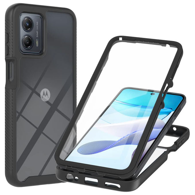 Celly Cover Gelskin trasparente-nero per Motorola E14 G24 G04 G04s