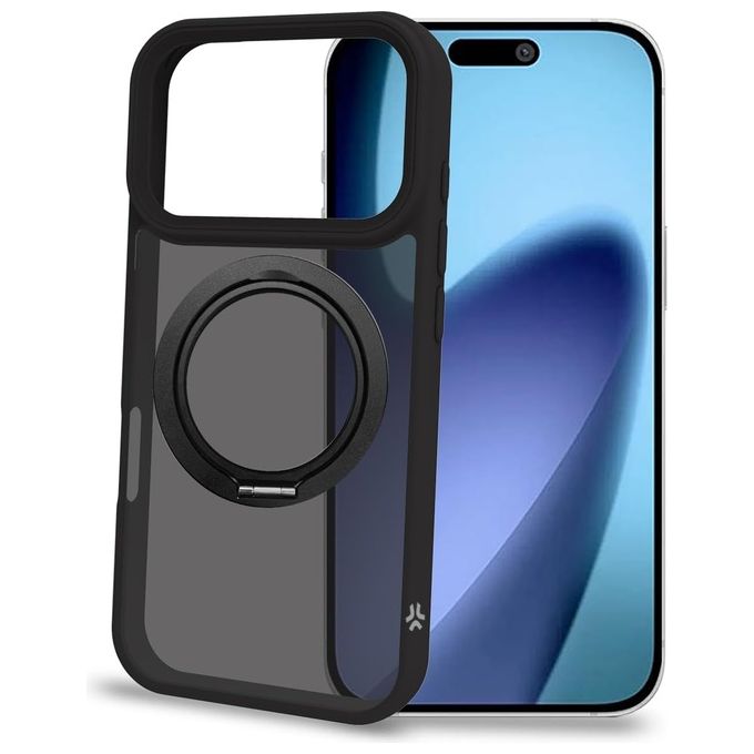 Celly Cover Nera MagSafe con Anello per iPhone 17 Pro Celly Cover Nera MagSafe con Anello per iPhone 17 Pro