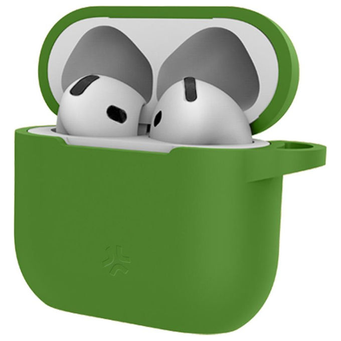 Celly Custodia per AirPods 4a Generazione Verde Silicone