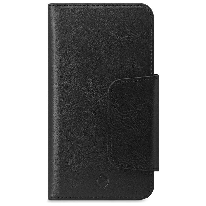 Celly DUOMOXXLBK Duomo Custodia Portafoglio Flip Universale per Smartphone fino a 6.5'' Ecopelle colore Nero