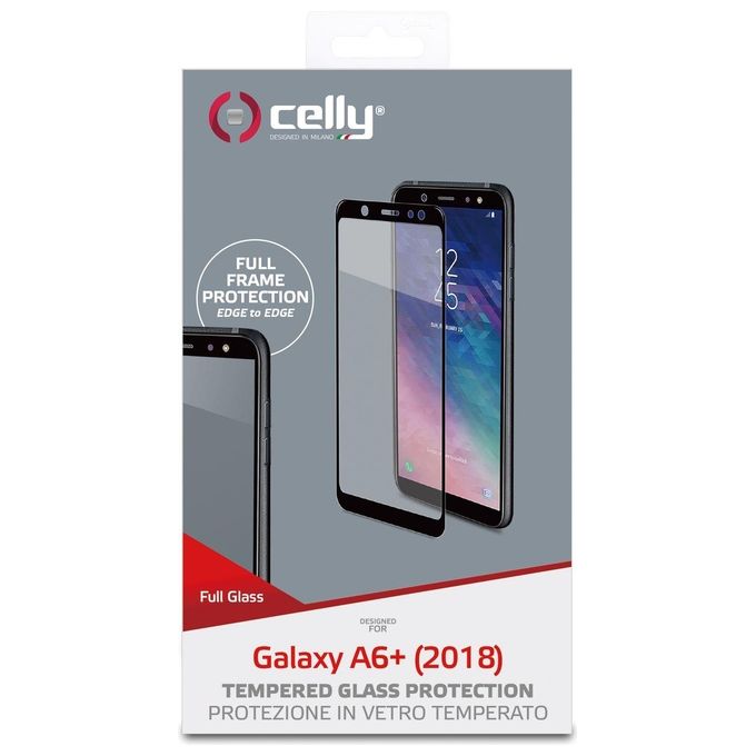 Celly FULLGLASS738BK Full Glass Pellicola Vetro Temperato 9H Samsung Galaxy A6+ 2018 colore Nero