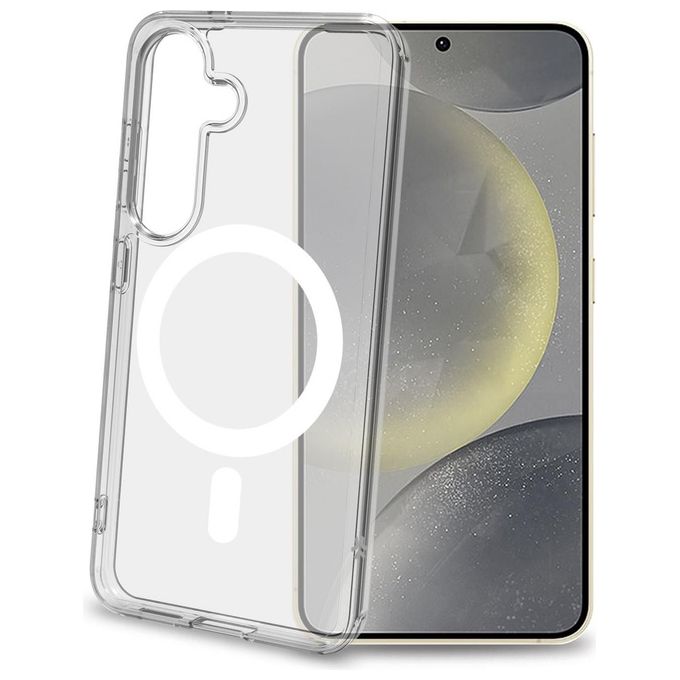 Celly GELSKINMAG1187W GELSKINMAG Cover morbida in TPU trasparente compatibile con tecnologia Magsafe anello magnetico colore Bianco Celly GELSKINMAG1187W GELSKINMAG Cover morbida in TPU trasparente compatibile con tecnologia Magsafe anello magnetico colore Bianco