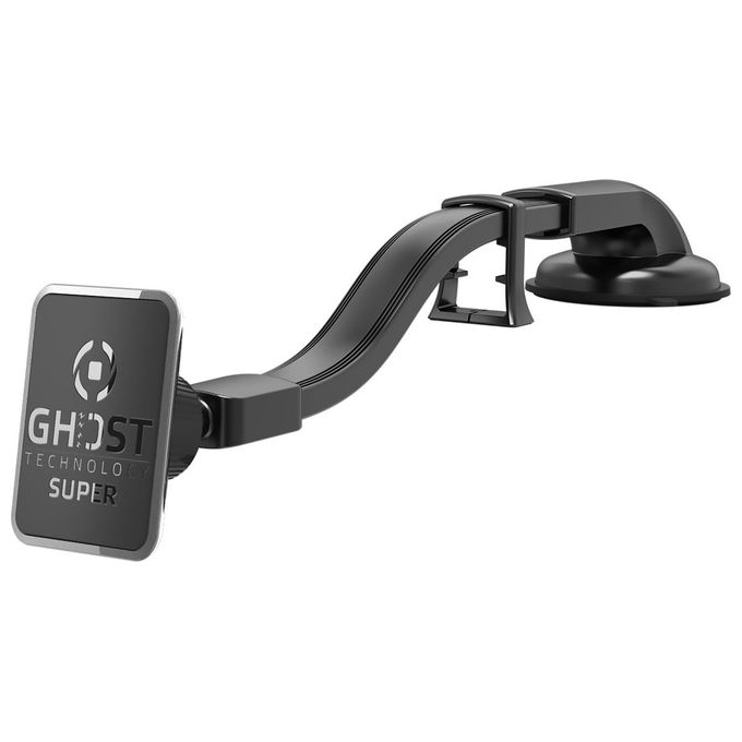 Celly GHOSTSUPERFLEX Ghost Super Flex Supporto Auto Magnetico Braccio Flessibile 14 cm 360° Universale colore Nero