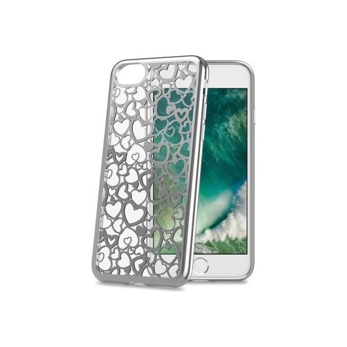 Celly LASER800SV01 Cover iPhone SE 2nd Gen 8 7 TPU Motivo a Cuori colore Trasparente