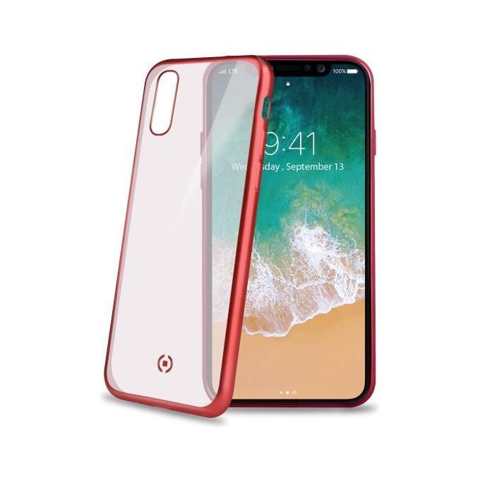 Celly LASERMATT900RD Laser Matt Cover per iPhone X Rosso Celly LASERMATT900RD Laser Matt Cover per iPhone X Rosso
