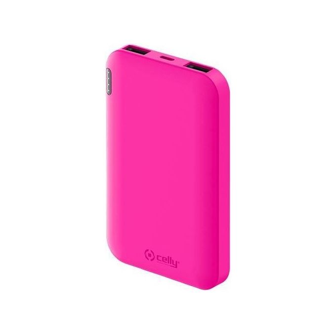 Celly PBE5000 Energy Powerbank 5000 mAh Ioni di Litio 2 Porte USB Ricarica Wireless colore Rosa
