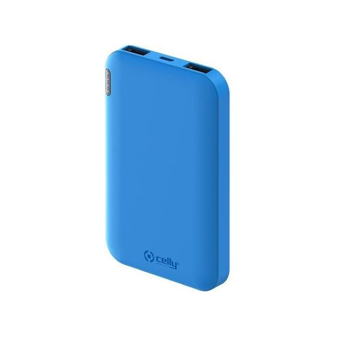 Celly PBE5000BL Energy Power Bank 5000 mAh 3 porte USB ricarica rapida colore Blu