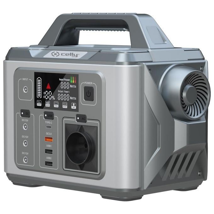 Celly POWERST300W POWER STATION 300W Stazione di Alimentazione Portatile 300 W 296 Wh Uscite AC USB DC colore Nero Celly POWERST300W POWER STATION 300W Stazione di Alimentazione Portatile 300 W 296 Wh Uscite AC USB DC colore Nero