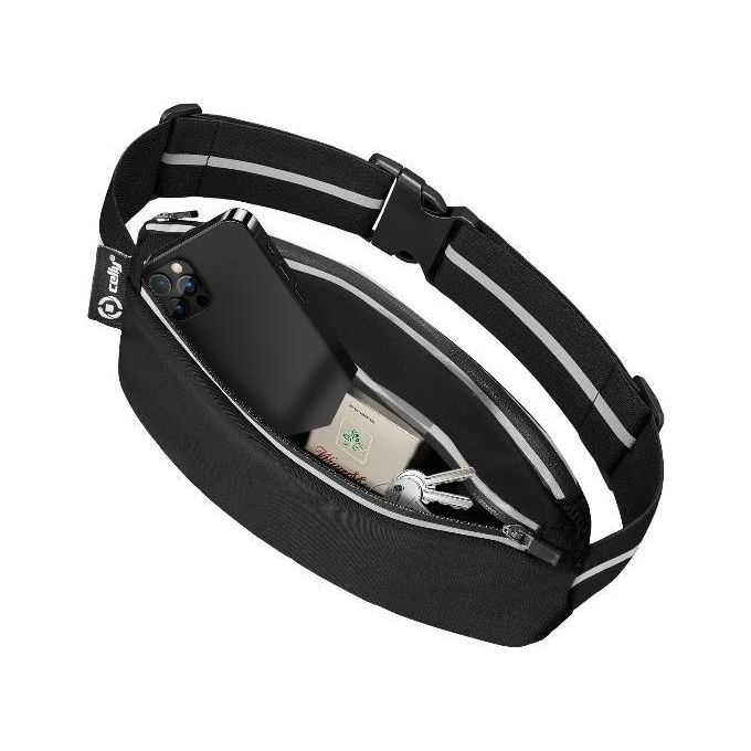 Celly RUNBSPORT Sport Runbelt Marsupio Sportivo per Smartphone fino a 6.9'' Nylon Unisex colore Nero