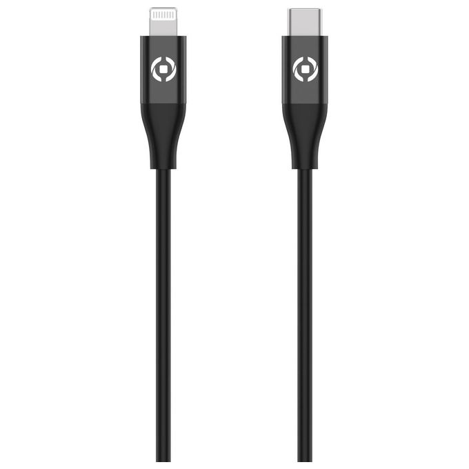 Celly USBCLIGHTCOLBK Cavo USB-C Lightning 60W Power Delivery silicone 1,5 m compatibile iPhone iPad colore Nero