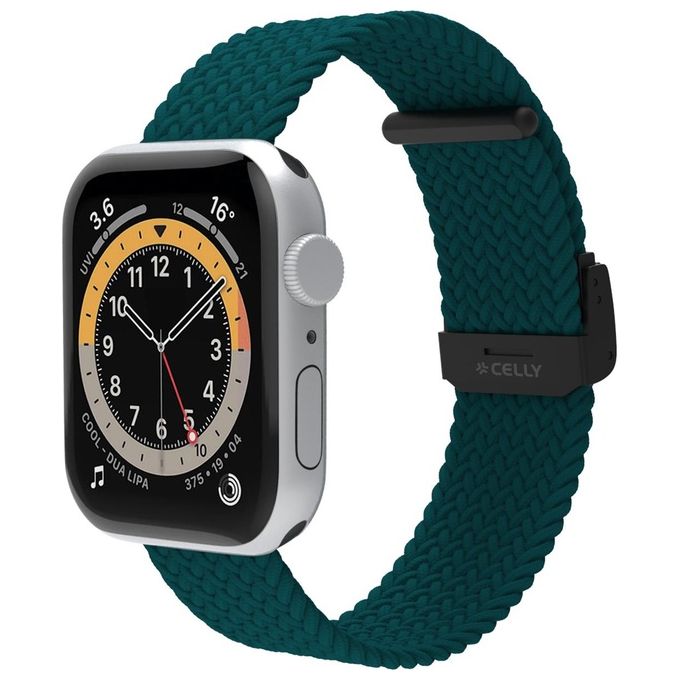 Celly WBand Cinturino per Apple Watch 42-44-45MM Braided Verde