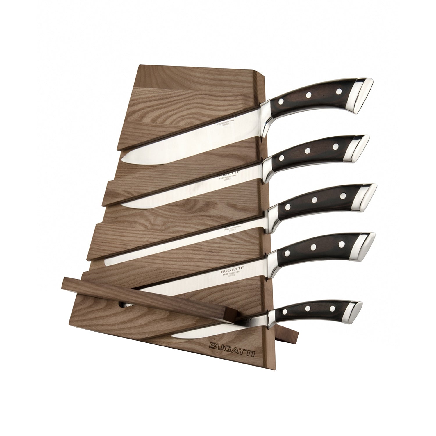 Ceppo In Legno Multifunzione Con 5 Coltelli