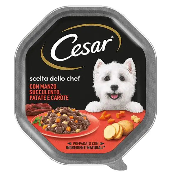 Cesar Scelta dello Chef 150 gr per cani di taglia piccola Manzo e verdure - confezione da 14 pezzi - Cibo umido per cani - 1° ORDINE? scegli tra BZR5 - BZR20 + 200 pt fedeltà