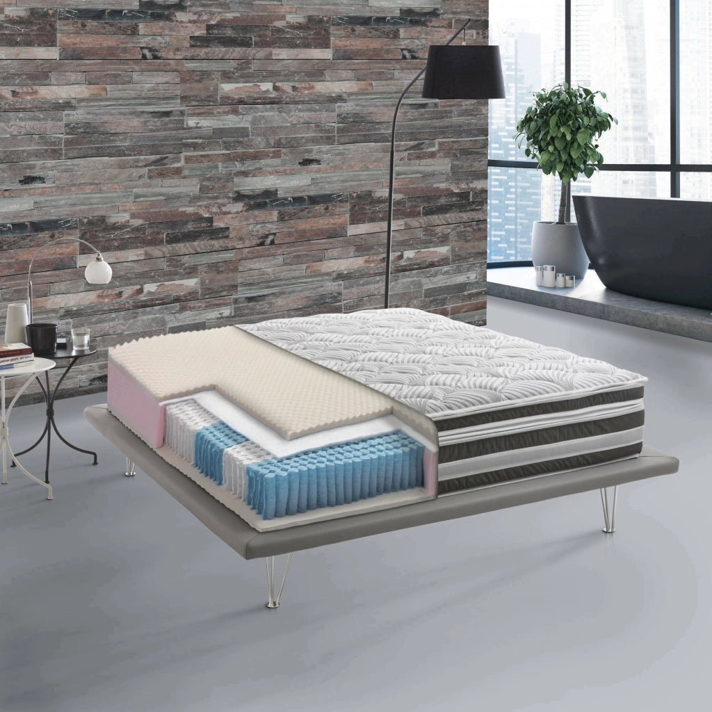 Cesarina, Materasso Piazza e Mezza Sfoderabile Made in Italy, 190x120x32h cm Bianco