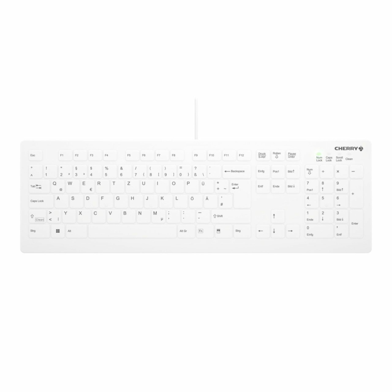 Cherry ak-c8112 tastiera usb qwerty tedesco bianco