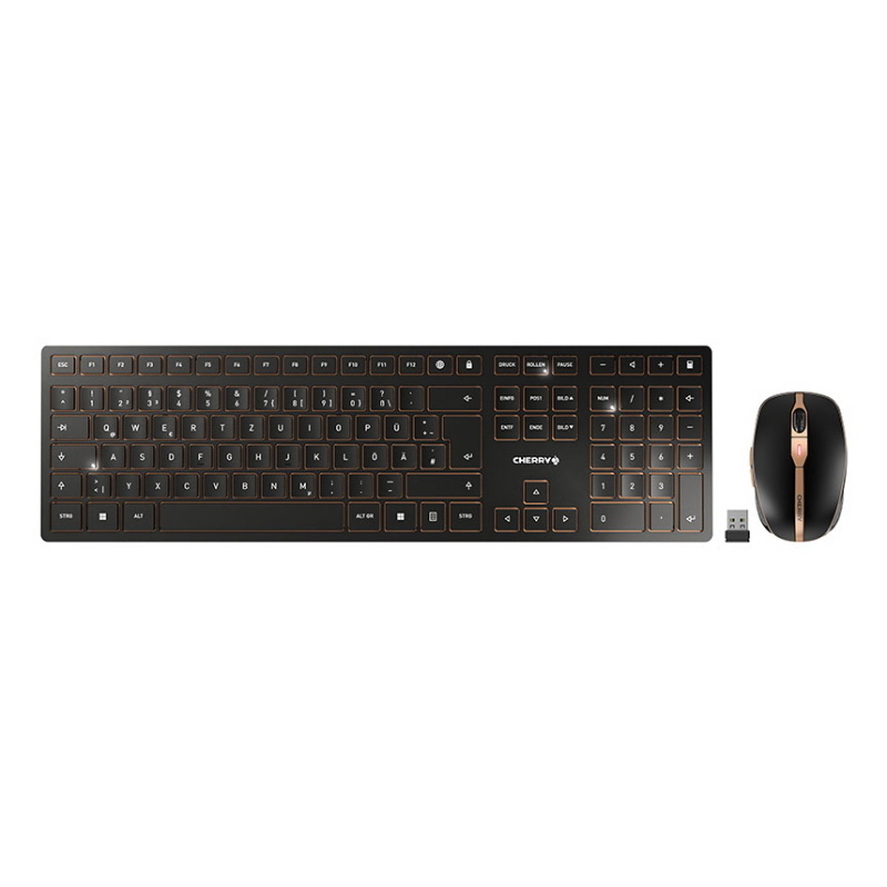 Cherry dw 9100 slim tastiera mouse incluso rf senza fili + bluetooth qwertz tedesco nero Cherry dw 9100 slim tastiera mouse incluso rf senza fili + bluetooth qwertz tedesco nero