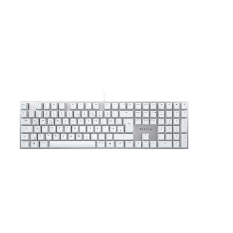 Cherry kc 200 mx tastiera usb qwertz tedesco argento, bianco