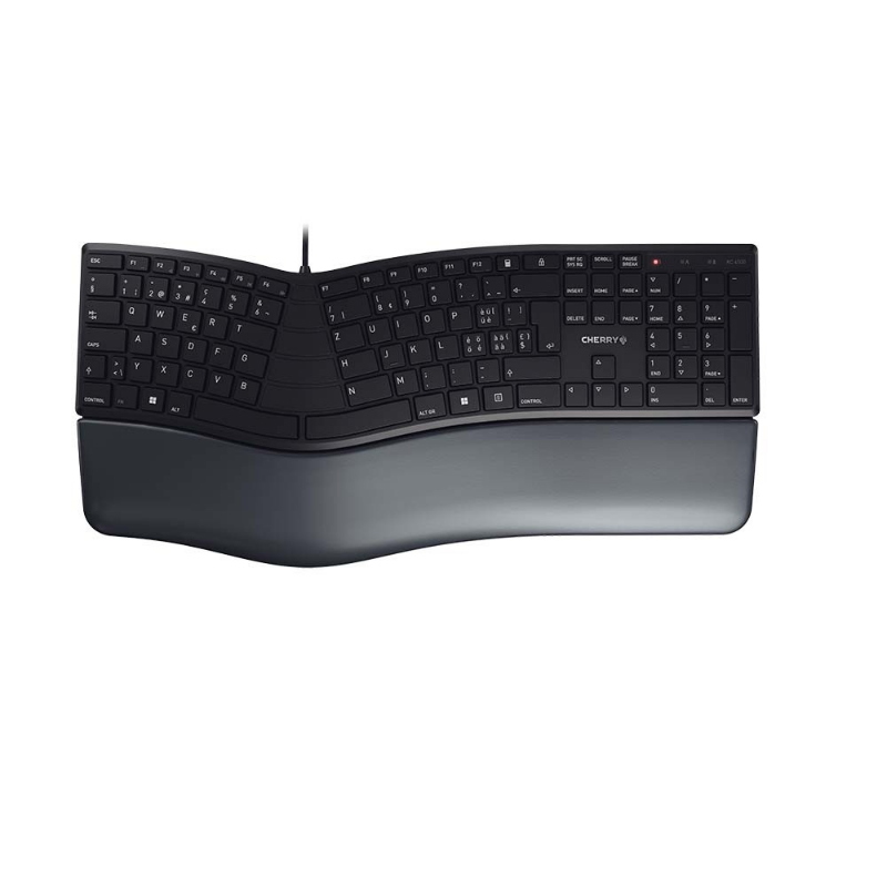 Cherry kc 4500 ergo tastiera ufficio usb qwertz svizzere nero Cherry kc 4500 ergo tastiera ufficio usb qwertz svizzere nero