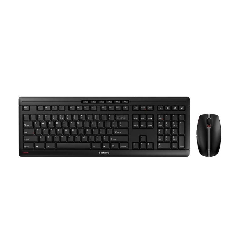 Cherry stream desktop tastiera mouse incluso rf wireless qwerty inglese us nero