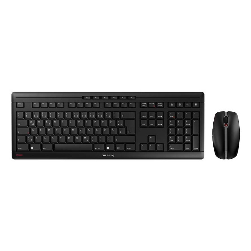 Cherry stream desktop tastiera mouse incluso rf wireless qwertz tedesco nero