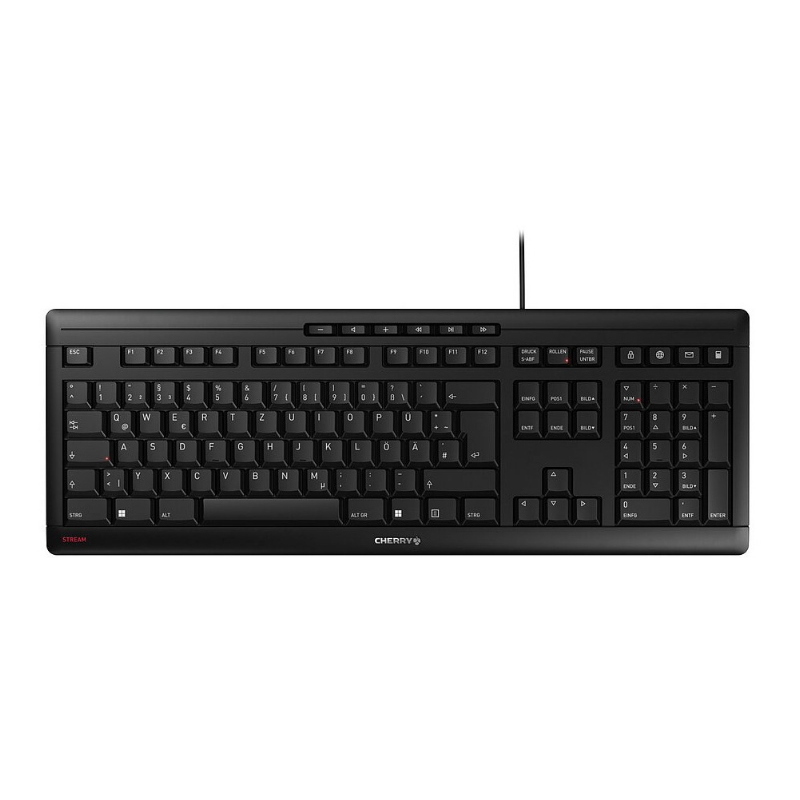 Cherry stream tastiera casa/ufficio usb qwerty portoghese nero, grigio