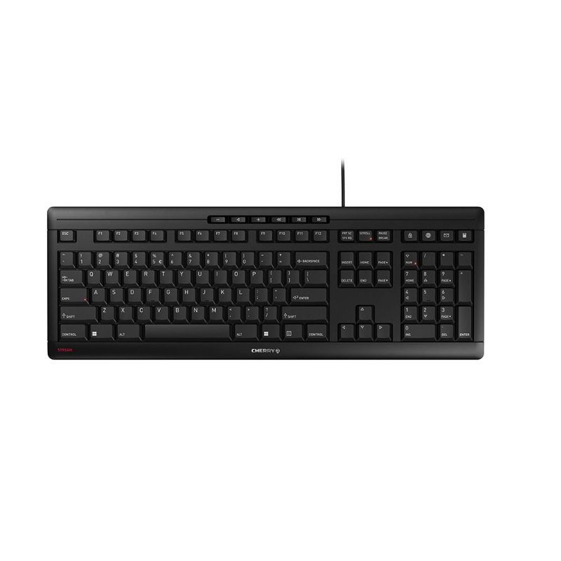 Cherry stream tastiera usb qwerty inglese us nero