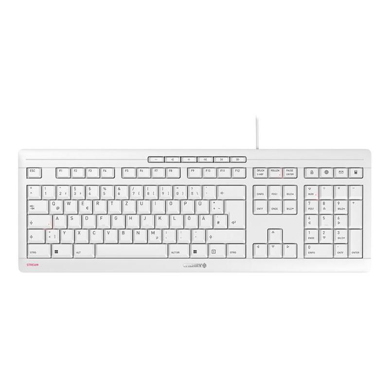 Cherry stream tastiera usb qwertz tedesco bianco