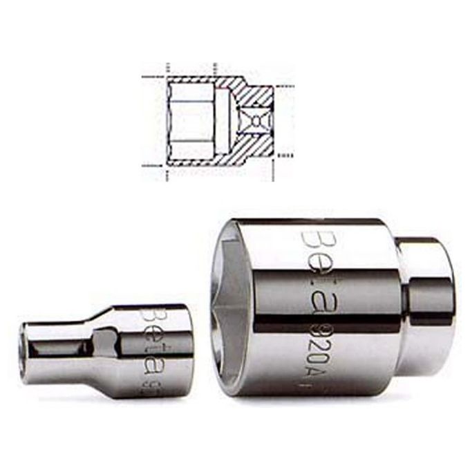 Chiave a bussola 1/2"F bocca esagonale (15mm) Cromo lucido 920A 009200015