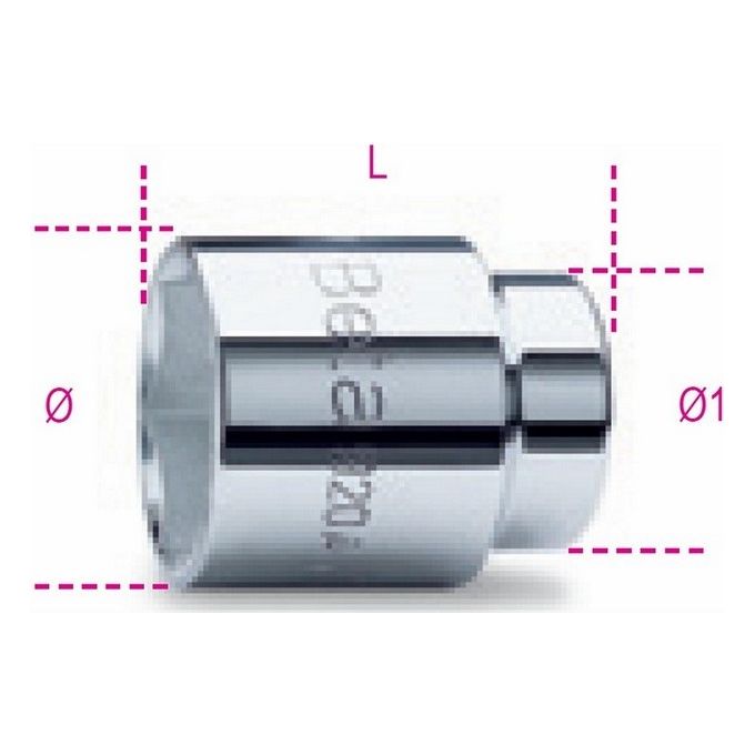 Chiave a bussola 1/2"F bocca esagonale (26mm) Cromo lucido 920A 009200026