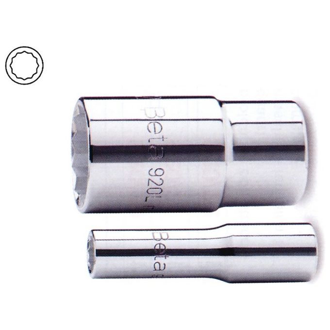 Chiave a bussola 1/2"F bocca poligonale lunga (17mm) Cromo lucido 920/BL 009200317