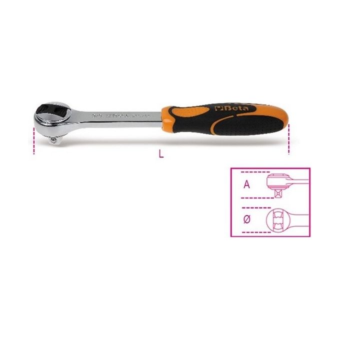 Chiave a cricchetto 910/55 reversibile 3/8"M (200mm) 009100882
