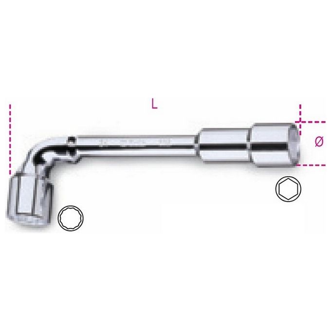 Chiave a pipa 932 doppia esagonale poligonale pesante (7mm) Cromo lucido 009320007