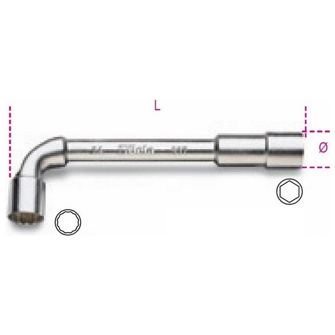 Chiave a pipa 937 doppia esagonale poligonale (11mm) Cromo lucido 009320011