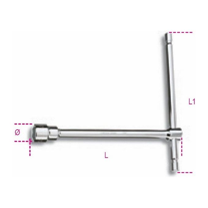 Chiave T bussola esagonale fissa (11mm) 950 Cromo lucido 009500011