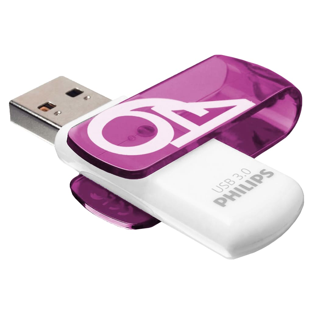 Chiavetta Usb 3.0 Vivid 64 Gb Bianca E Viola Philips