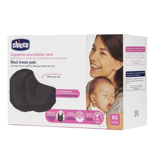 Chicco Coppetta Assorbilatte Nera 60 pezzi