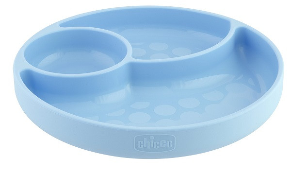 Chicco Piatto Silicone Con Ventosa Blu 1 Pezzo