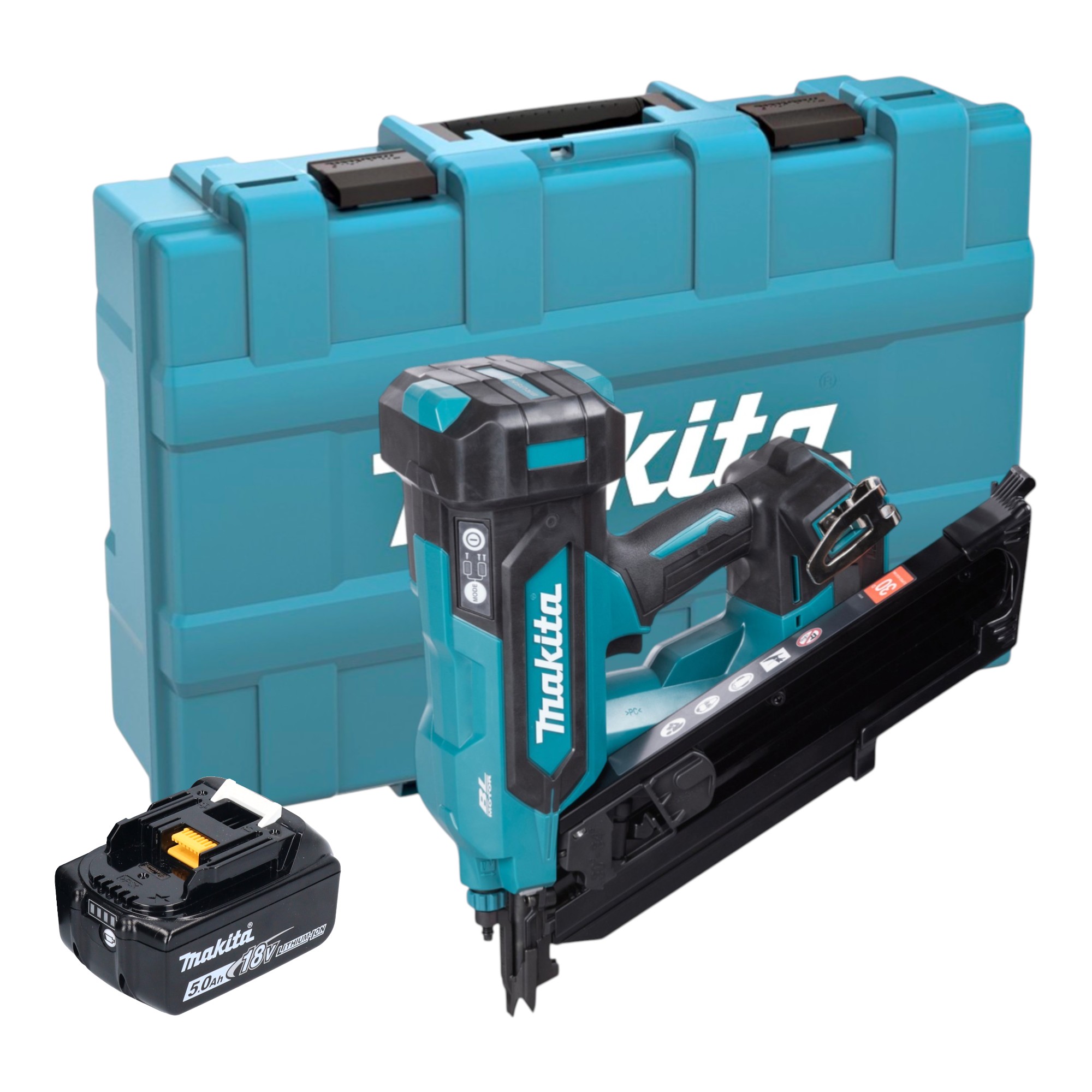 Chiodatrice A Strisce A Batteria Makita Dbn 900 T1k 18 V 50 - 90 Mm Brushless + 1x Batteria 5,0 Ah + Valigetta - Senza Caricabatterie Chiodatrice A Strisce A Batteria Makita Dbn 900 T1k 18 V 50 - 90 Mm Brushless + 1x Batteria 5,0 Ah + Valigetta - Senza Caricabatterie
