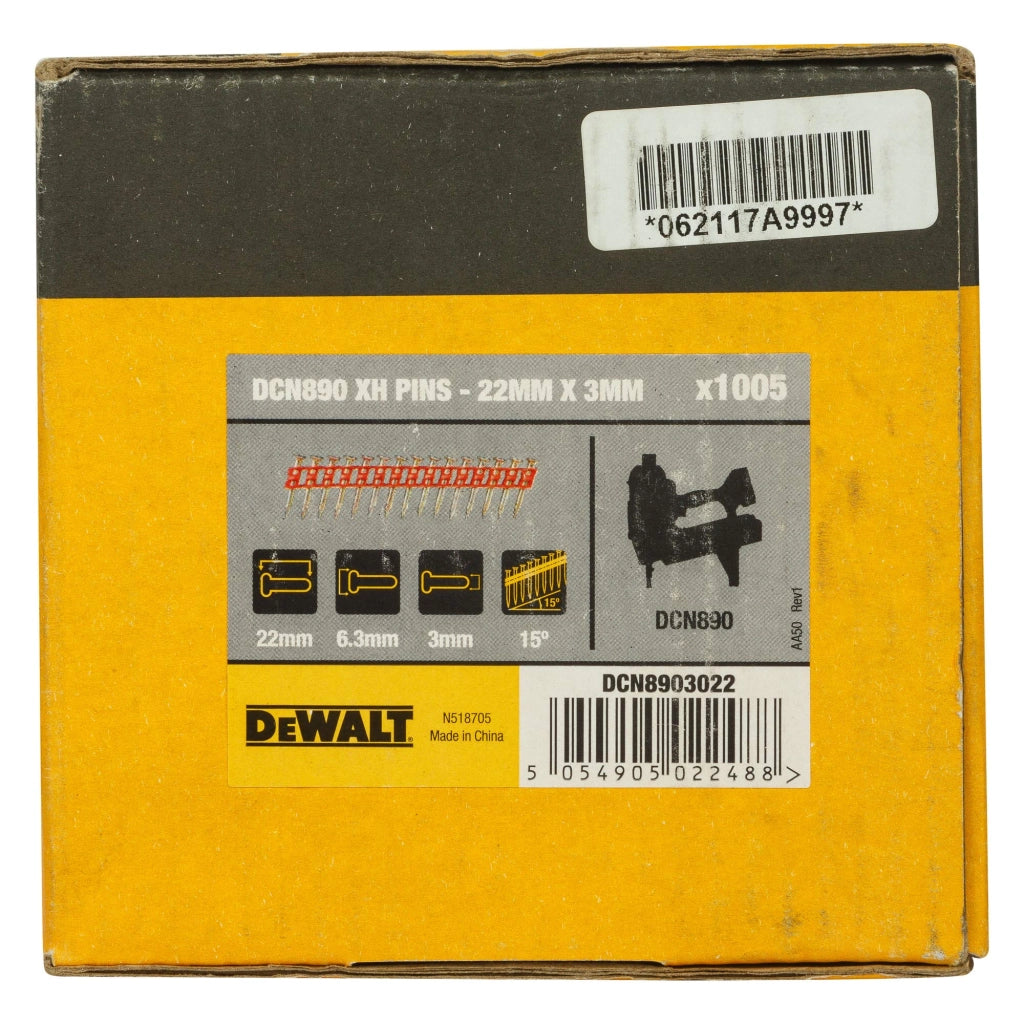 CHIODI PER CEMENTO DEWALT XH 22mm , 1000 PEZZI - DCN8903022 CHIODI PER CEMENTO DEWALT XH 22mm , 1000 PEZZI - DCN8903022