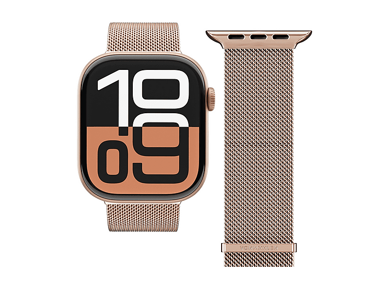 CINTURINO SMARTWATCH VONMAHLEN Cinturino Apple Milanese Loop 2, 44/45/46/49 Oro Rosa, Acciaio inossidabile
