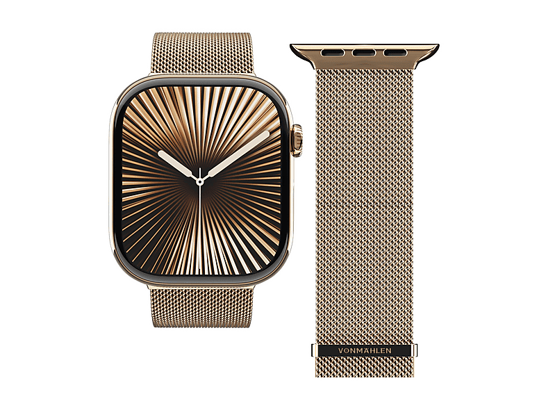 CINTURINO SMARTWATCH VONMAHLEN Cinturino Apple Milanese Loop 2, 44/45/46/49 Sunset Oro, Acciaio inossidabile