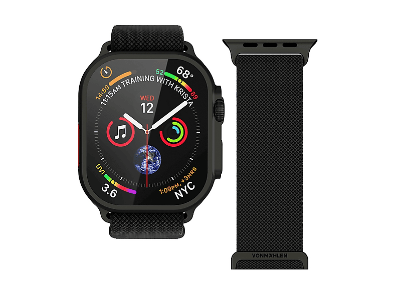CINTURINO SMARTWATCH VONMAHLEN Cinturino Apple W Classic Nylon Loop, 40/41/42 Nero, flessibile