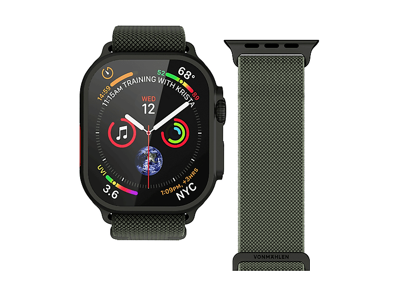 CINTURINO SMARTWATCH VONMAHLEN Cinturino Apple W Classic Nylon Loop, 40/41/42 Verde, flessibile