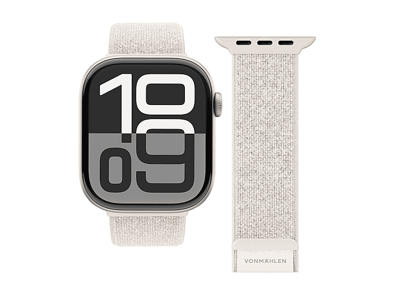 CINTURINO SMARTWATCH VONMAHLEN Cinturino Apple W Fitness Loop 2, 44/45/46/49 Crema, Nylon intrecciato traspirante